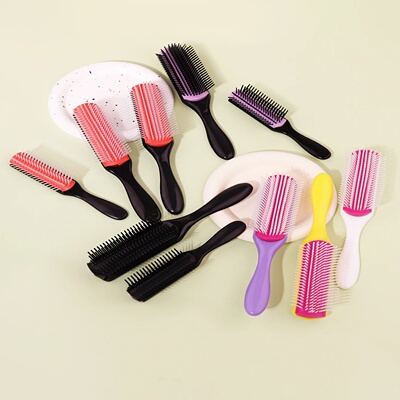 1pcs 9-row wrinkle removal massage curly hair brush, detach