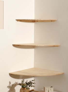 Scalloped Corner Shelves Floating Wall Shelf Storage Rack W