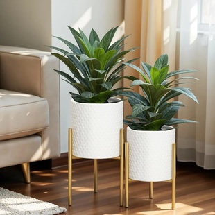 Planters for Indoor Plants, Set of 2 Indoor Plant Pot, Whith
