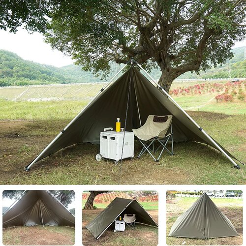 Waterproof Tent Tarp 19 Hang Points Survival Tent Outdoor C
