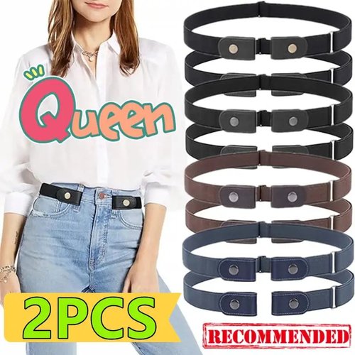 2/1PC Buckle-Free Belt Adjustable Stretch Elastic Waist Band