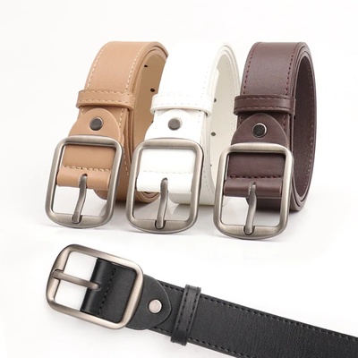 3x103cm Fashion Square Pin Buckle Belts Women Silver Buckle