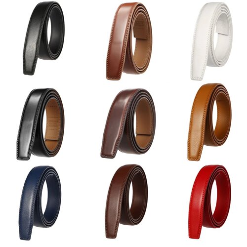 3.0cm 3.1cm Thin Leather Ratchet Belt for Men Women Unisex