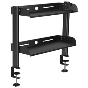 2 Tiers Clamp-on Desk Shelf No Drill Desk Organizer Rack Sp