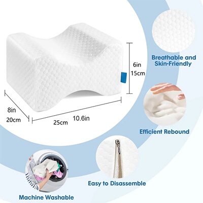 Memory Foam Knee Pillow for Orthopedic Sciatica Back Leg Hi