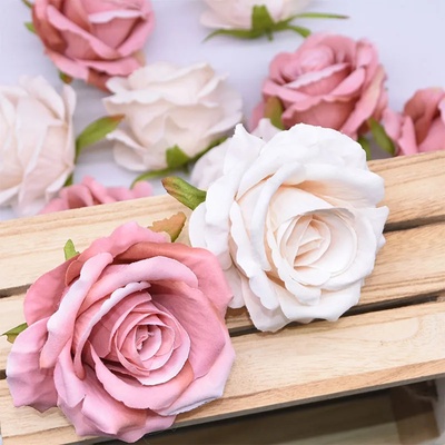 10pcs 10cm Big Head Silk Rose Flower Decorative Blossom Wed