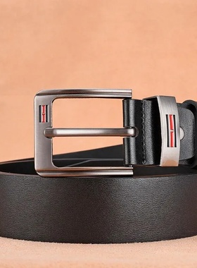 Genuine Leather For Men's High Quality Buckle Jeans Cowskin