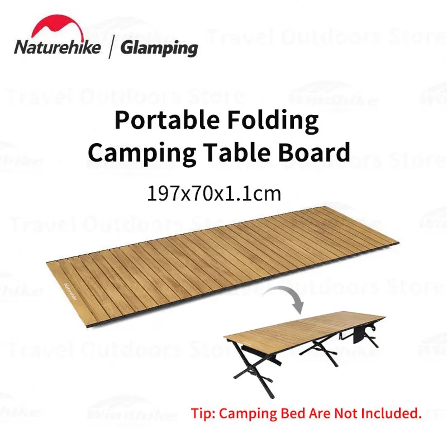 Outdoor Bed Board Camping Folding Table Board Portable Alloy