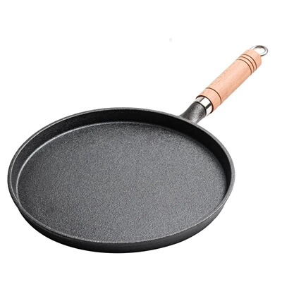Uncoated Cast Iron Frying Pan Non Stick Multi Purpose Gridd