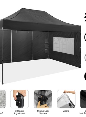 10x15 Heavy Duty Pop up Canopy Tent with 4 sidewalls Commer