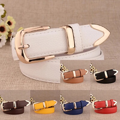 Women's Trousers Belt  Leather Trend White Belt Fashion High
