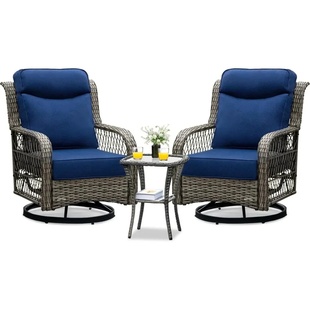 Swivel Patio Chairs Pieces Outdoor Furniture Set with Swive