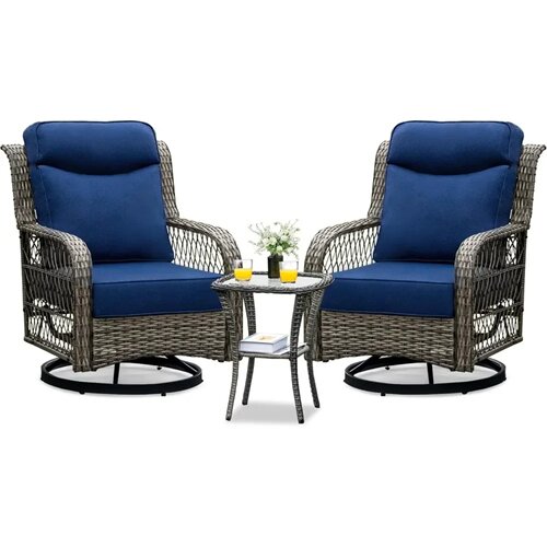Swivel Patio Chairs Pieces Outdoor Furniture Set with Swive