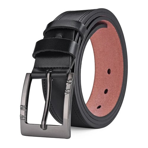 Genuine Leather For Men's High Quality Buckle Jeans Cowskin