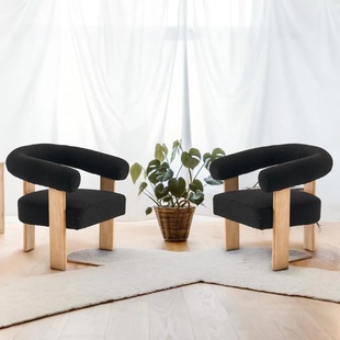 Accent Chair Set of 2, Modern Upholstered Living Room Chair