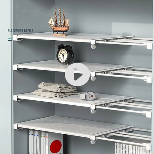 Adjustable Closet Organizer Storage Shelf Wall Mounted Kitc