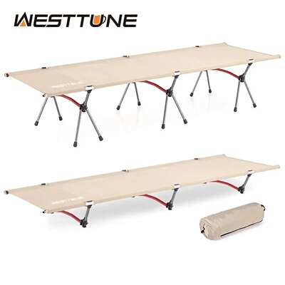 WESTTUNE Camping Cot Portable Folding Bed Ultralight Alumin