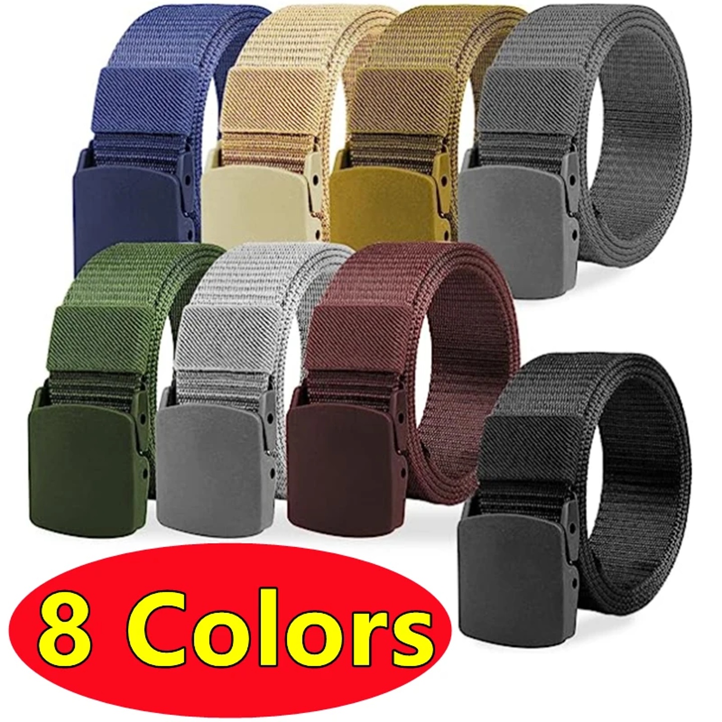 8 Colors Men Female Belts Military Nylon Adjustable Belt Ou