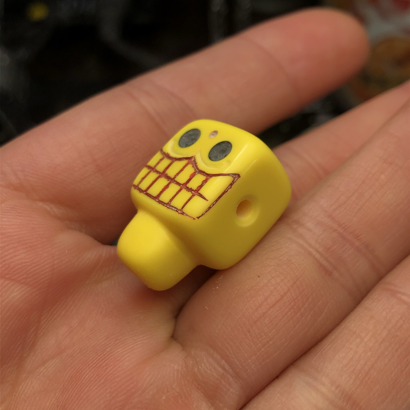 老麻将改制老料器䤄赛璐璐一体三通手工雕刻佛头适合9以内的串