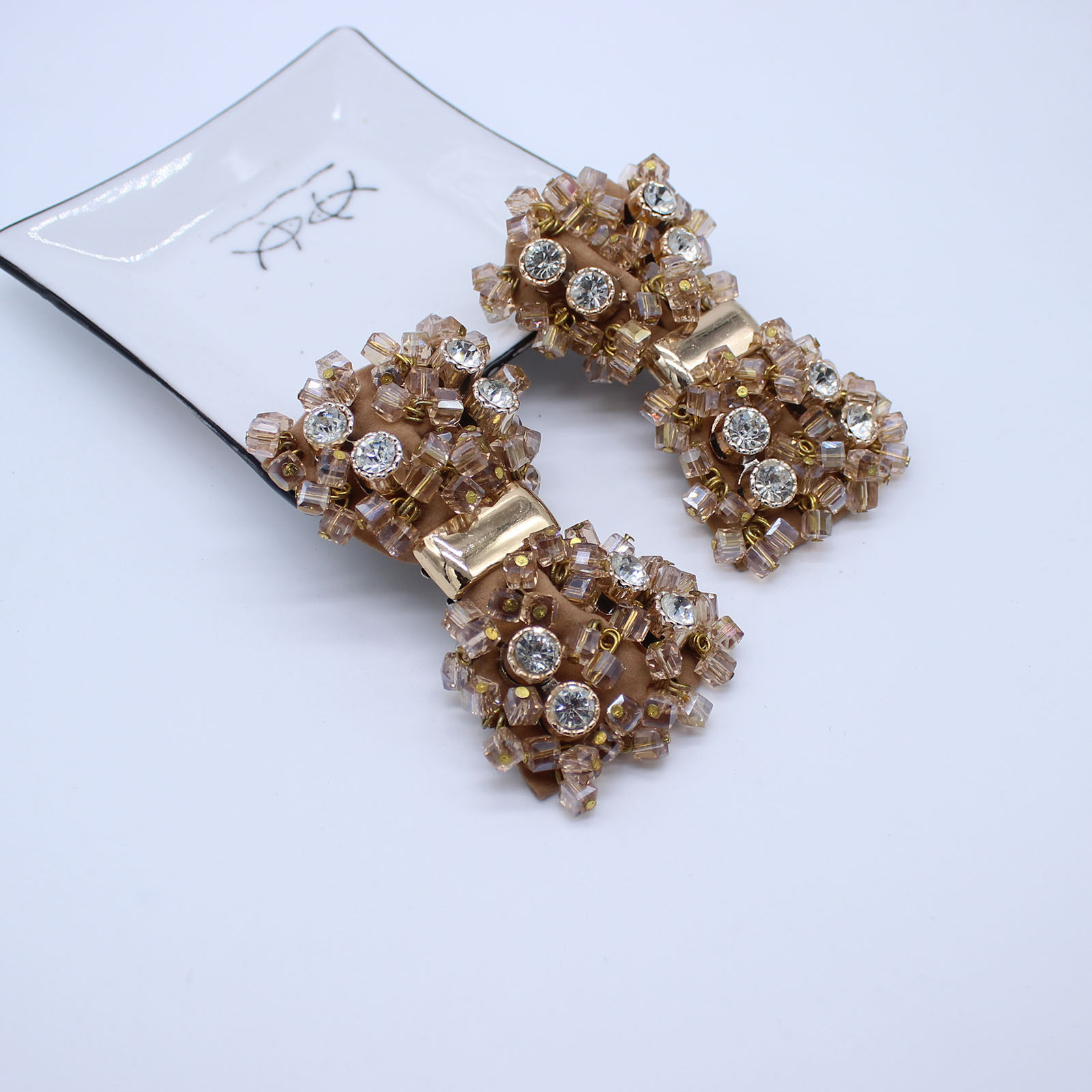 时尚高档手工水晶串珠水钻蝴蝶结鞋花鞋扣百搭女鞋装饰配件辅料