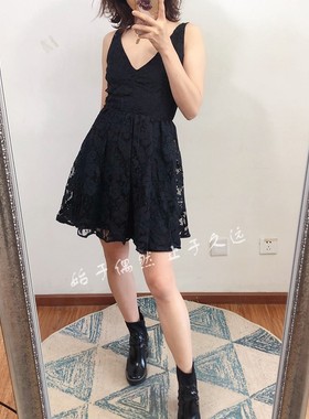 24SS 品质甄选 经典黑色系蕾丝公主蓬蓬连衣裙背心款小礼服式短裙
