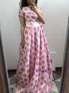 浪漫剪裁 重工网纱刺绣晚礼服中长款公主风连衣裙主持年会晚宴裙