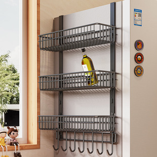严选厨房置物架多层冰箱侧面挂架多功能收纳架冰箱架调料瓶罐收纳