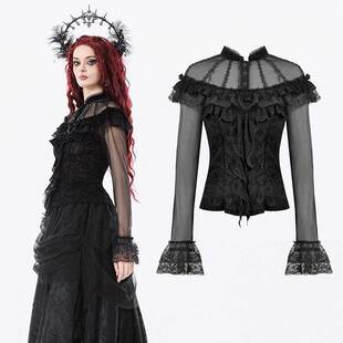 DARK IN LOVE哥特女装 玫瑰纯色宫廷上衣 TW670