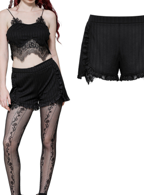 DARK IN LOVE哥特女装 黑色基础短裤 PW131