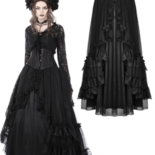 哥特女装 复古宫廷长裙半裙KW264 黑暗哥特式