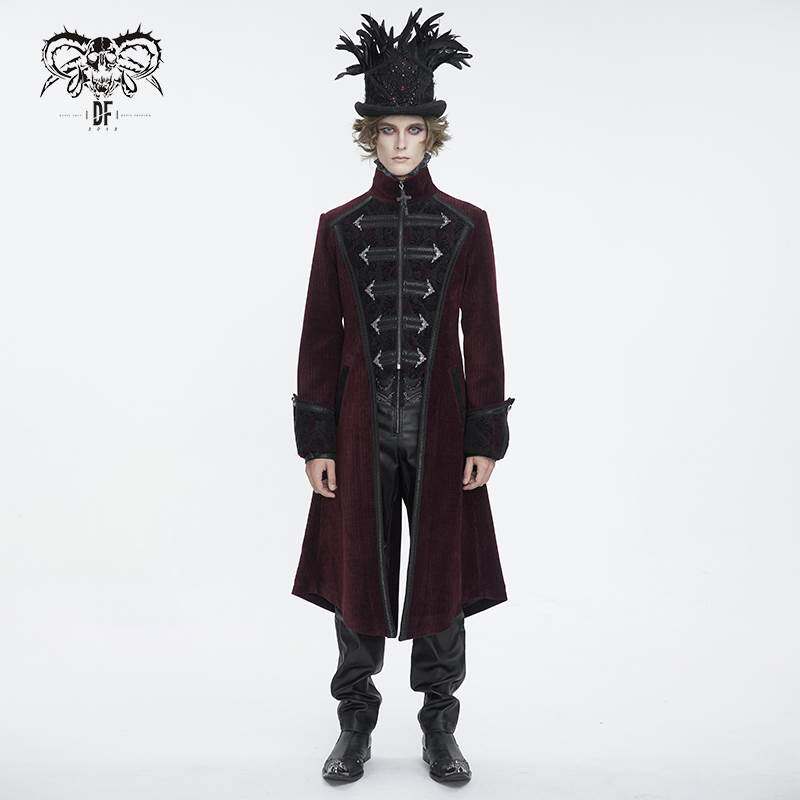 Devil Fashion恶魔时尚男装哥特朋克暗黑绅士服中长款风衣CT23802