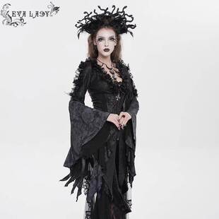 ETT048 哥特暗黑玫瑰暗纹不规则外套洋装 EVA LADY