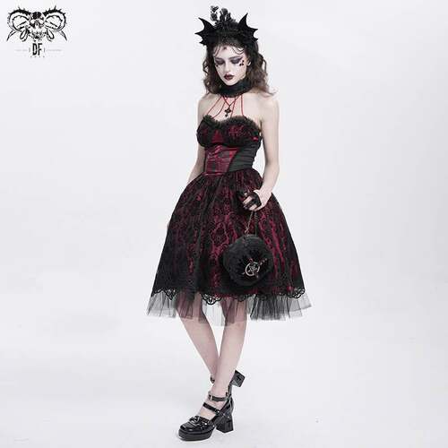 Devil Fashion恶魔时尚女装骨架印花哥特洛丽塔连衣裙SKT23402