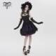 Fashion恶魔时尚 哥特暗黑女装 钉钻收腰花边 Devil 字裙SKT256