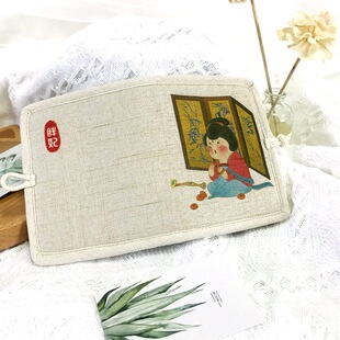 中国风小钱包女复古风布艺帆布棉麻零钱袋短款 折叠文艺森系小清新