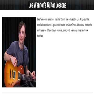 GuitarTricks Lee Wanner Guitar Lessons 摇滚金属吉他教程+视谱