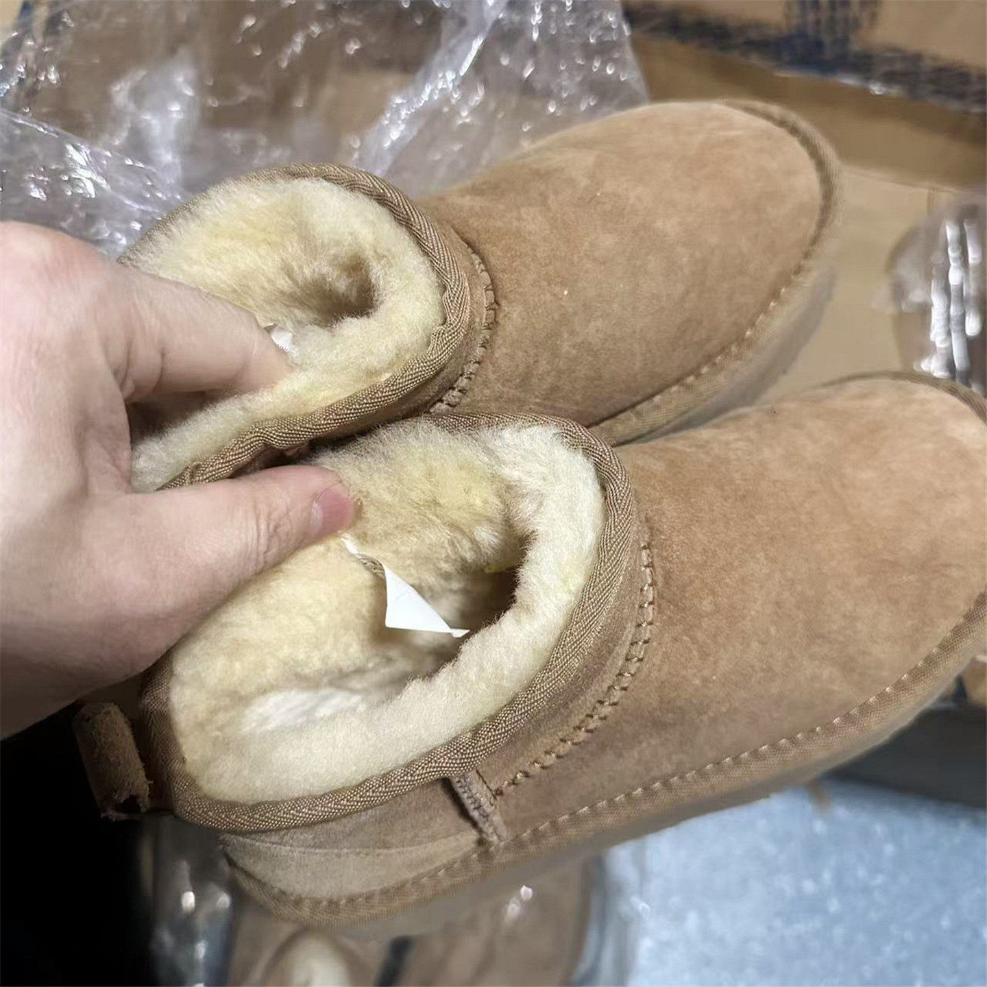 二手！真皮皮毛一体羊毛雪地靴8-9成新 闲置 厚底纯羊毛保暖靴,女鞋,时尚雪地靴,淘宝优惠券,粉丝福利购,淘宝优惠卷