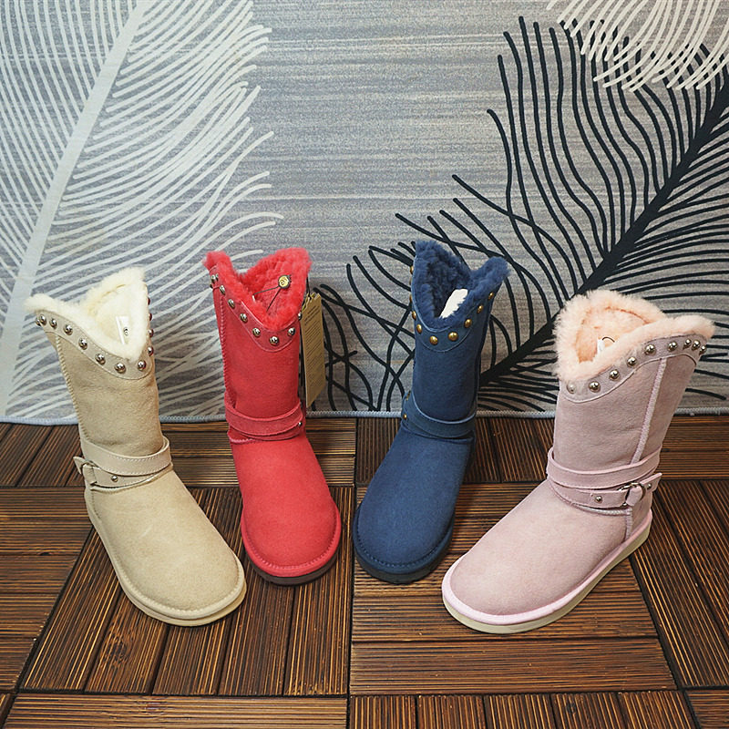 高筒靴 冬季新款真皮羊皮毛一体雪地靴 套筒时尚女棉靴 69-1,女鞋,时尚雪地靴,淘宝优惠券,粉丝福利购,淘宝优惠卷