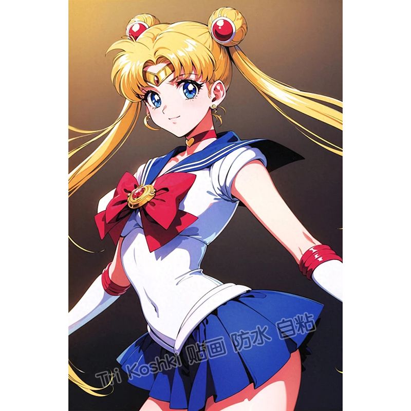 卡通动漫二次元美少女战士图案室内公主卧室墙贴行李箱不干胶贴纸