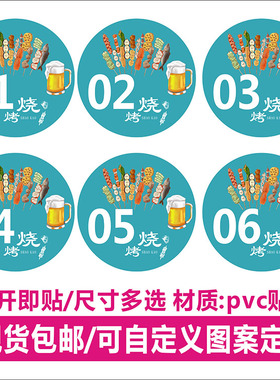 麻辣烫小龙虾饭店大排档数字贴纸