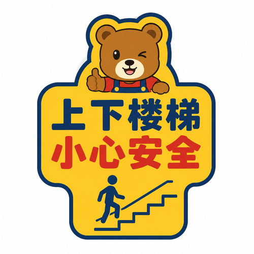 上下楼梯防滑防摔警示贴小心台阶台阶提示标识不干胶贴纸