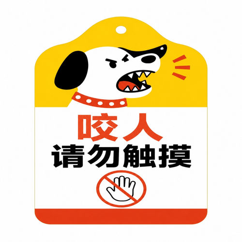 咬人请勿触摸警告牌禁止触碰警示牌标识牌店铺安全提醒不干胶贴纸