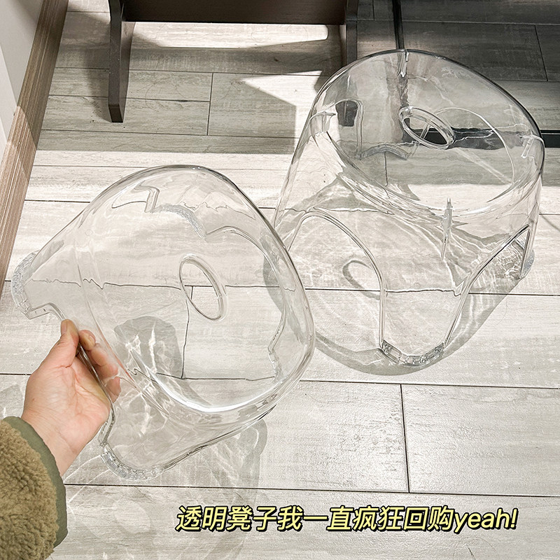 亚克力透明小凳子家用门口换鞋凳塑料加厚矮凳卫生间浴室厕所板凳