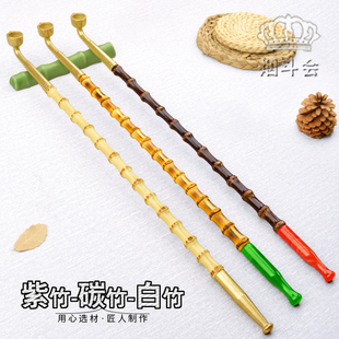 加长玛瑙黄铜烟嘴黄铜烟锅白竹碳竹紫竹杆传统老式手工旱烟袋锅子