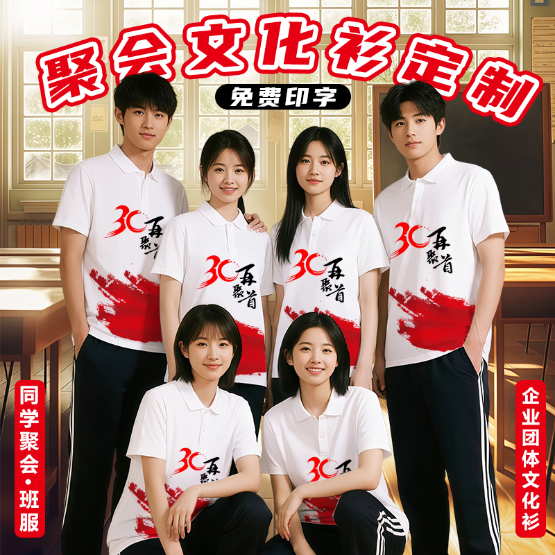 同学聚会polo衫短袖定制全身彩