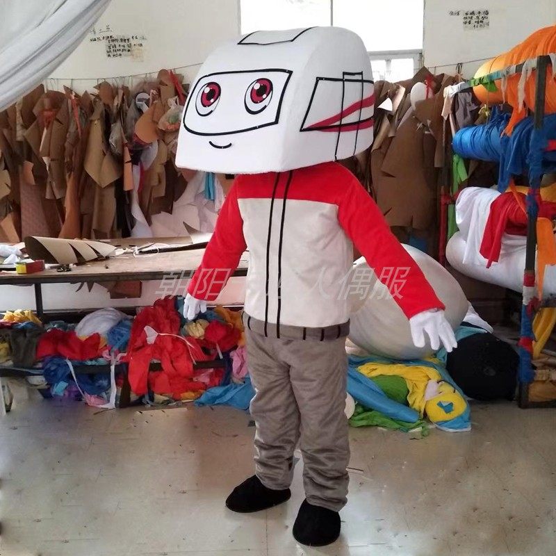 火车卡通人偶服装动车玩偶服装定制成人行走毛绒服舞台表演服汽车