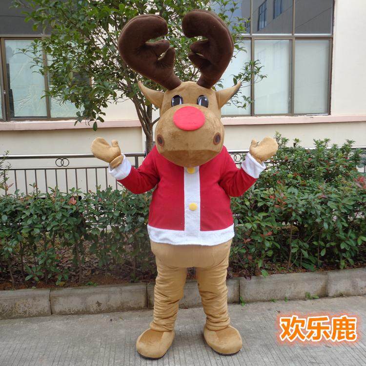 圣诞鹿卡通人偶服装麋鹿玩偶服定制成人穿戴cos头套道具梅花鹿服