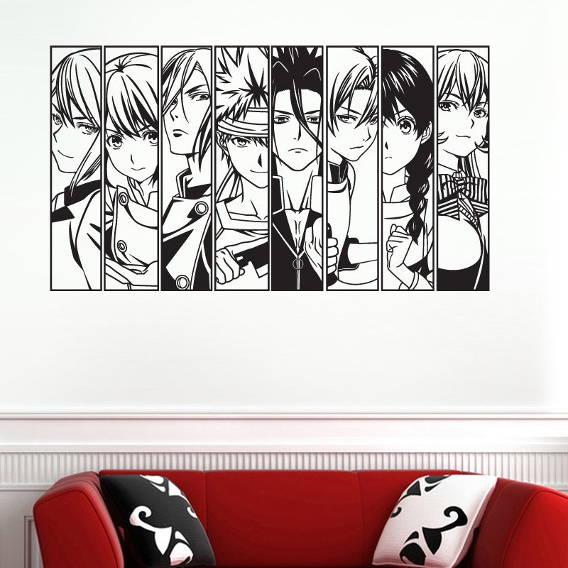 食戟之灵幸平创真 田所惠  薙切绘里奈墙贴纸卧卡通卧室客厅装饰