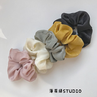 「萤丝绸带大肠发圈」韩国复古网红少女百搭头绳皮筋发绳发饰