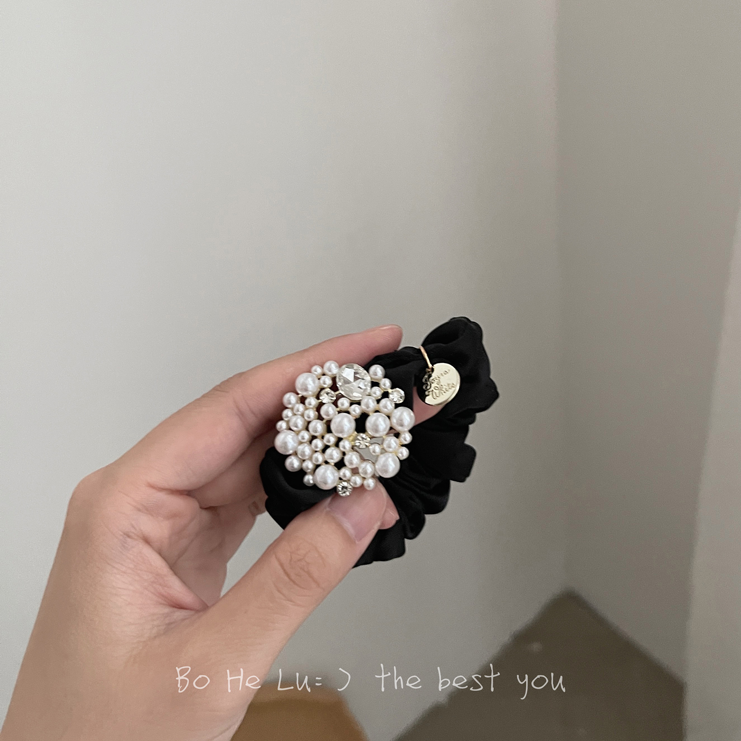 原创设计珍珠水钻发圈头绳发饰